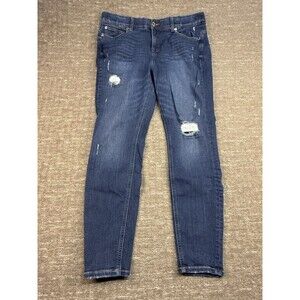 Torrid Bombshell Skinny Premium Stretch 18R Blue Denim Distressed Jeans Feel Fit